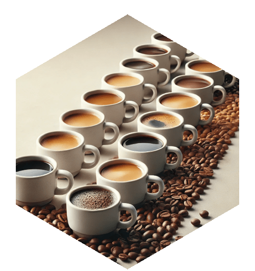 nombreuses tasses de café